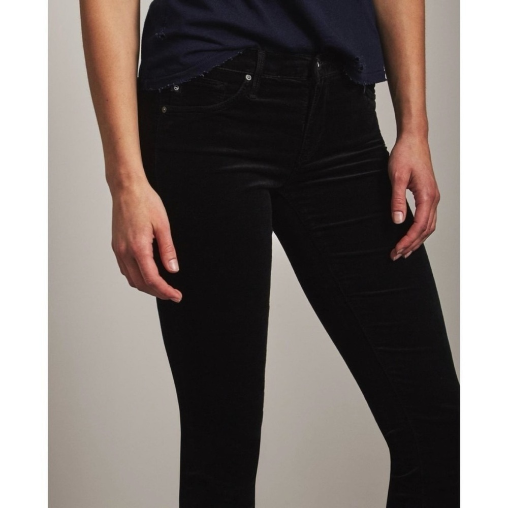 AG Adriano Goldschmied Velvet The Legging Super Skinny Pants Women’s 26 Black - Picture 3 of 13